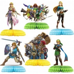 Zelda Birthday Party Supplies 6Pcs Legend of Zelda Game Theme Honeycomb Centerpieces Table Toppers Photo Booth Props 3D Doubl...