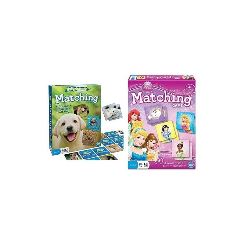 Baby Animals Matching Game for Boys & Girls Age 3 to 5 & Disney Princess Matching Game for Girls & Boys Age 3 to 5 - A Fun & ...