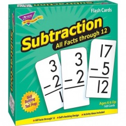 TREND ENTERPRISES: Subtraction All Facts Through 12 Skill Drill Flash Cards Great for Skill Building and Test Prep Self-Check...