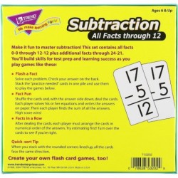 TREND ENTERPRISES: Subtraction All Facts Through 12 Skill Drill Flash Cards Great for Skill Building and Test Prep Self-Check...