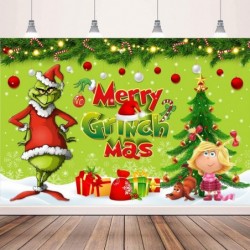 Merry Christmas Party Decorations 5x3 Ft Christmas Backdrop for Kid Party Supplies Happy Birthday Banner Cartoon Theme Party ...