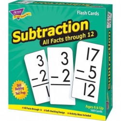 TREND ENTERPRISES: Subtraction All Facts Through 12 Skill Drill Flash Cards Great for Skill Building and Test Prep Self-Check...