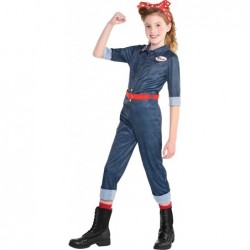 Rosie the Riveter Halloween Costume for Girls Medium Includes Jumpsuit with Belt and Headscarf Multicolor 8405449 $61.52 Kids...