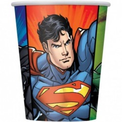 Disposable Paper Cups - 9 Oz Justice League 8 Pcs $14.25 Kids' Party Tableware