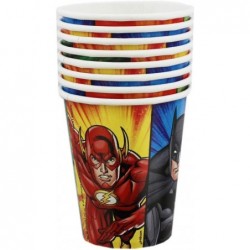 Disposable Paper Cups - 9 Oz Justice League 8 Pcs $14.25 Kids' Party Tableware