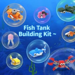 Fish Tank Building Block Set Lighting Aquarium Sets Including Marine Life a Submarine and a Treasure Chest Building Block Toy...