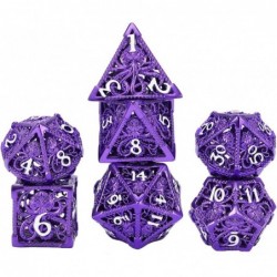 7pcs Hollow Metal Dice Set Metal Polyhedral Dice for DND Dungeons and Dragons Role Playing Games Pathfinder or Any Other RPG ...