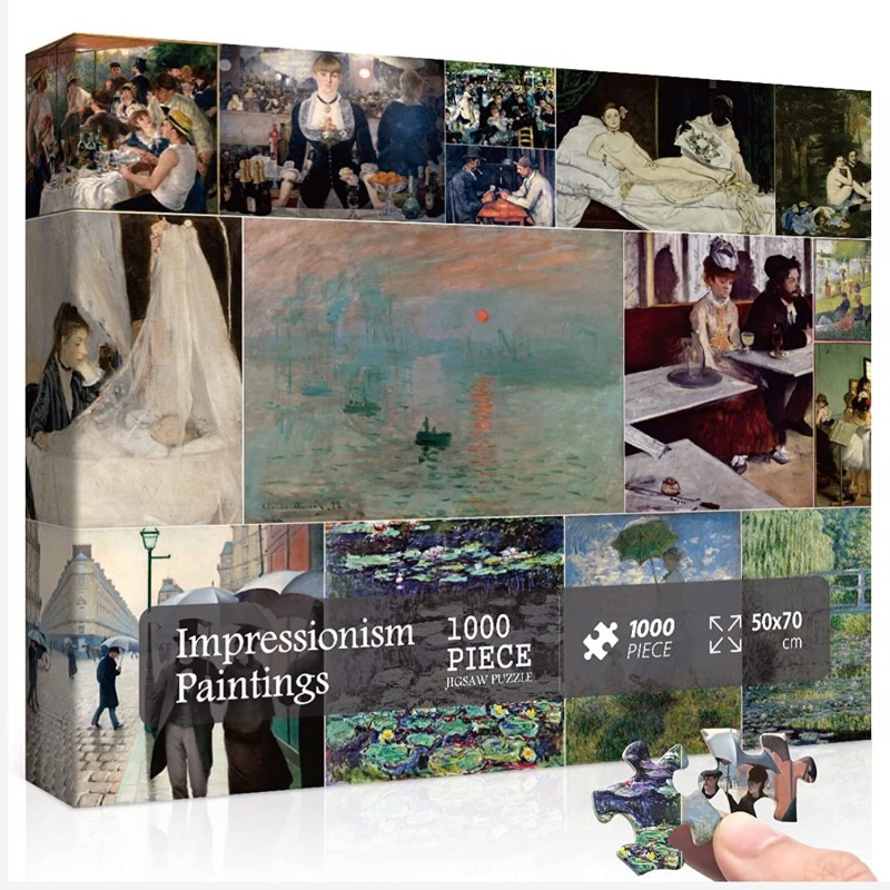 Fine Art Jigsaw Puzzles 1000 Pieces Impressionist Art Puzzles for Adults Including Monet Impression Sunrise Impressionism Pai...