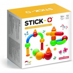 Stick-O Basic 10 Piece Magnetic Building Set Rainbow Colors Educational STEM Construction Toy Ages 18M+ $45.75 Toy Magnetic B...