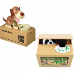 2 Pack Cute Stealing Coin Panda and Puppy Money Box Panda Bank Piggy Bank $46.88 Kids' Money Banks