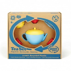 Tea Set Blue/Red/Yellow - 17 Piece Pretend Play Motor Skills Language & Communication Kids Role Play Toy. No BPA phthalates P...