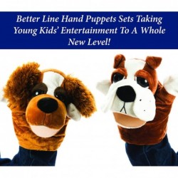 Animal Hand Puppets 5-Piece Set - Premium Quality with Movable Open Mouths 9.5” Soft Plush Hand Puppets for Kids- Perfect for...