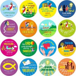 1200 Christian Prayer Faith Bible Verse Stickers in 16 Designs with Perforation Line (Each Measures 1.5" in Diameter) $18.35 ...