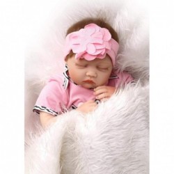 22Inches Reborn Baby Dolls Girl Realistic Silicone Vinyl Baby Doll Sleeping Real Life Weighted Newborn Babies Dolls with Clos...