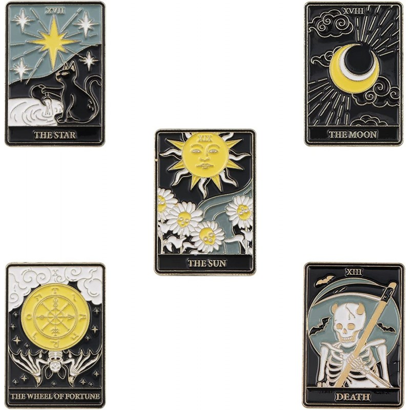 Hofar Tarot Card Enamel Brooch Pin Set Divination Lapel Pins Accessory for Backpacks Badges Hats Bags Fashion Cartoon Daily L...