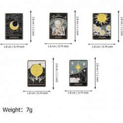 Hofar Tarot Card Enamel Brooch Pin Set Divination Lapel Pins Accessory for Backpacks Badges Hats Bags Fashion Cartoon Daily L...