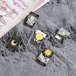 Hofar Tarot Card Enamel Brooch Pin Set Divination Lapel Pins Accessory for Backpacks Badges Hats Bags Fashion Cartoon Daily L...