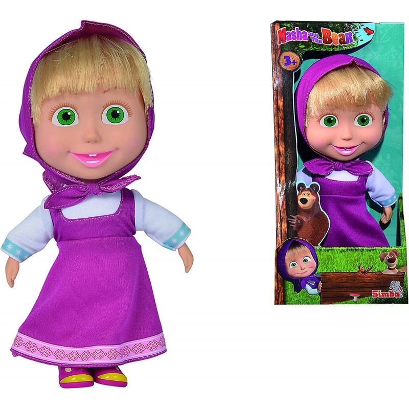 Masha and The Bear 109306372 Doll-23cm Nylon/A 23cm Soft Bodied Masha Doll Multi 9 inches $28.02 Dolls