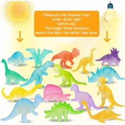 48PCS Dinosaur Toys Glow in Dark Mini Dino Figures Valentines Gifts Birthday Party Favors Supplies Bulk Cake Toppers Pinata G...