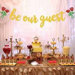 Be Our Guest Banner Beauty And The Beast Party Supplies Reception Banner Bachelorete Party Engagement Party Decorations $16.2...