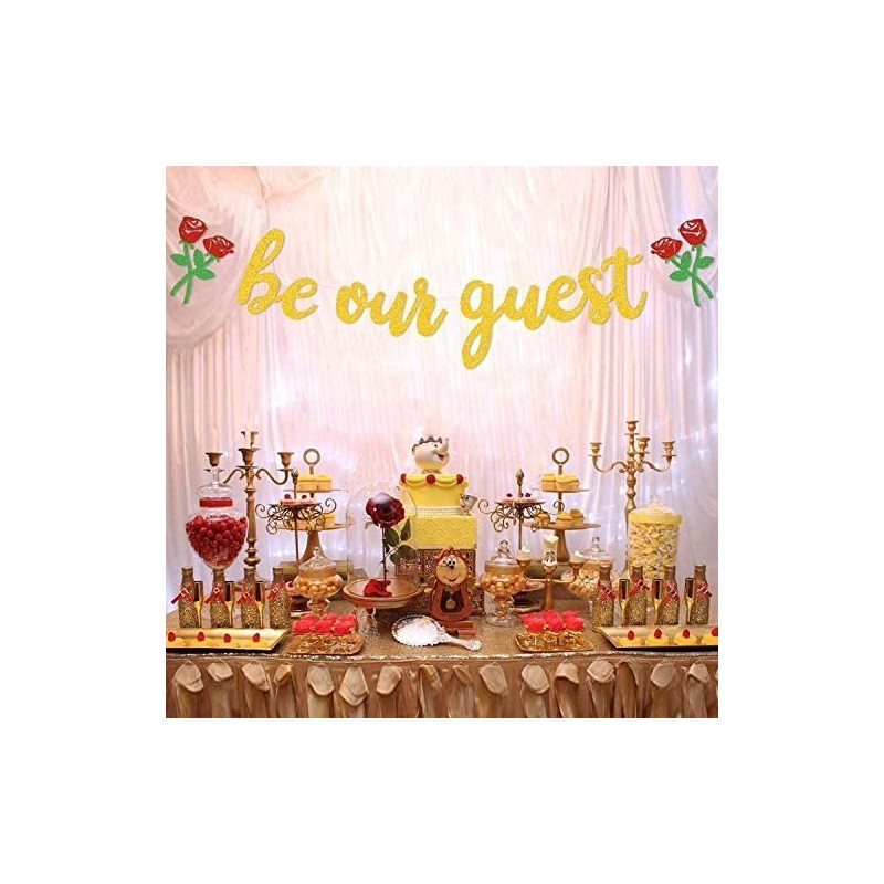 Be Our Guest Banner Beauty And The Beast Party Supplies Reception Banner Bachelorete Party Engagement Party Decorations $16.2...