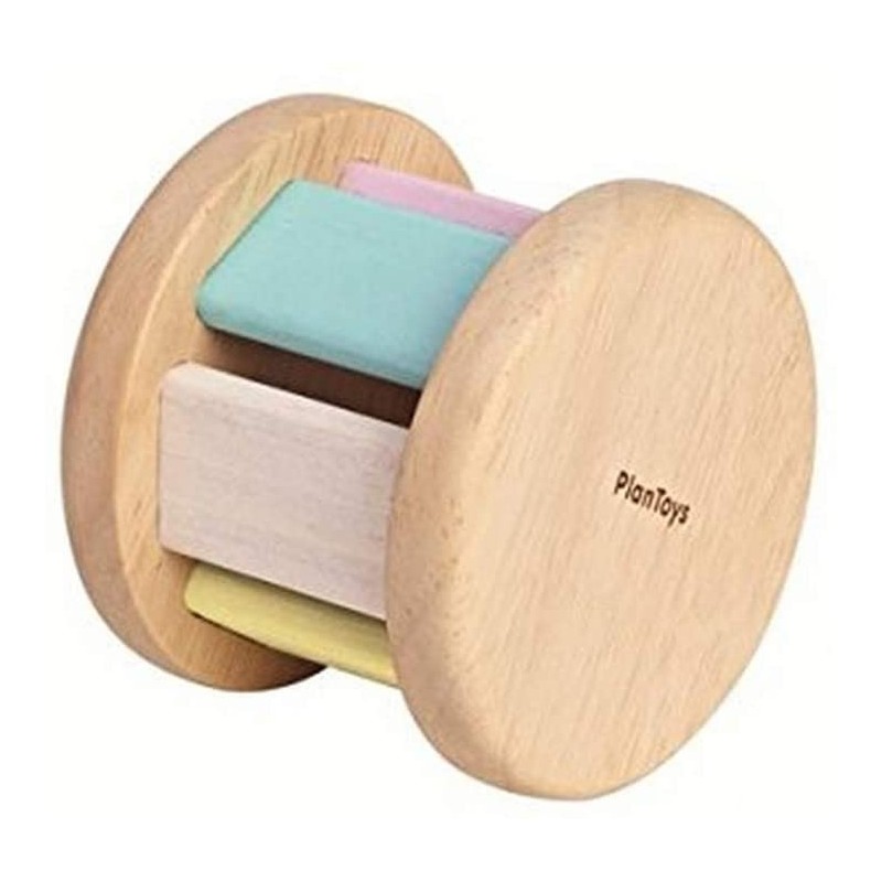 Wooden Baby Roller Push and Pull Learning Toy with Sound (5255) |Pastel Color Collection | Sustainably Made from Rubberwood a...