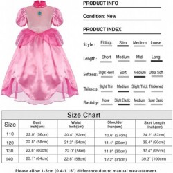 Princess Peach Costume Dress for Girls Birthday Party Outfit Gift Kids Halloween Party Dress up with Crown $61.39 Kids' Costumes