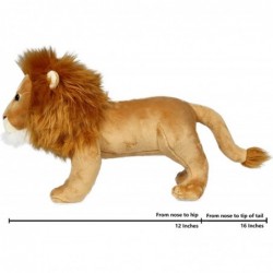 Lion Stuffed Animal Lifelike Plush Toy 12 Inches Length $33.78 Stuffed Animals & Teddy Bears