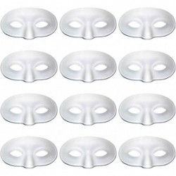 White Mask 12 Pcs Halloween Mask White DIY Mask Plain Mask White Mask Paper Full Face Opera Masquerade Mask $22.72 Kids' Dres...