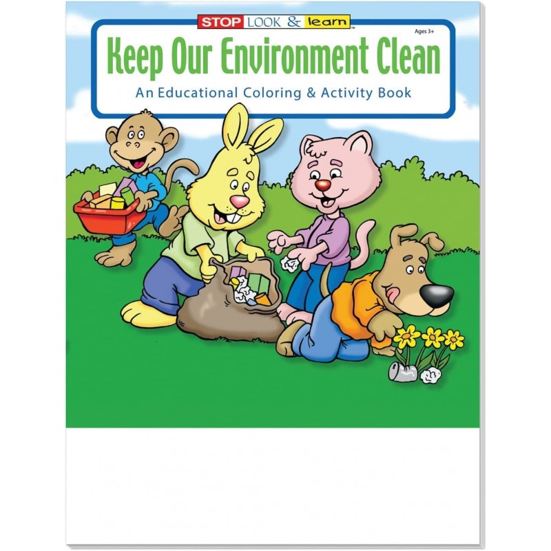 Keep Our Environment Clean - Kids Educational Coloring Books (50 Bulk Pack Without Crayons) - Help Save The World Recycling -...