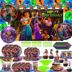 135Pcs Magic Movie Birthday Party Supplies for Kids Princess Theme Decoration Tablewares Set Include Plates Forks Knives Stra...