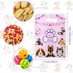 50Pcs Pink Puppy Party Favor Bags Pet Dog Doggy Plastic Goodie Gift Wrapping Bag with Handles Candy Treat Bags for Baby Showe...