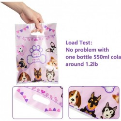 50Pcs Pink Puppy Party Favor Bags Pet Dog Doggy Plastic Goodie Gift Wrapping Bag with Handles Candy Treat Bags for Baby Showe...