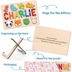 Name Puzzle for Kids Personalized Baby Gifts with Engraved Text on Back Baby 1st Birthday Gifts for Girl and Boy Wooden Puzzl...