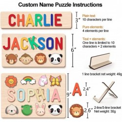 Name Puzzle for Kids Personalized Baby Gifts with Engraved Text on Back Baby 1st Birthday Gifts for Girl and Boy Wooden Puzzl...