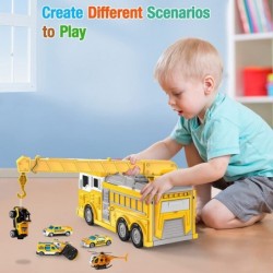 Large Construction Truck Toys Transform to Parking Lot 2-in-1 for 3 4 5+ Year Old Boys Toddler Kids Cars Toys with Sound/Ligh...