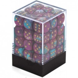 Dice D6 Sets: Gemini Purple & Teal with Gold - 12Mm Six Sided Die (36) Block of Dice $20.73 Game Accessories