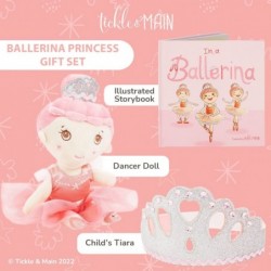 Tickle & Main Ballerina Princess Gift Set- Includes Book Ballerina Doll Toy and Tiara Crown for Little Girls. Great for Birth...