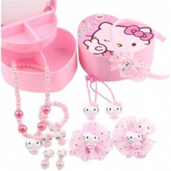 Yefashion Girl Kid Jewelry Set+ Storage Box Hello Kitty Necklace Earring Ring Hair Accesory $31.07 Children's Jewelry Boxes