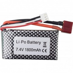 3PCS 7.4V 1800mAh T-Head High-Rate Lithium Battery with 1to3 Charging Conversion Line for WLTOYS A959-B A969-B A979-B K929-B ...