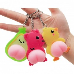 Squeeze Butt Key Ring Fidget Butt Doll Cartoon Mini Keychain Squishy Ball Novelty Gift Interactive Anxiety Object $31.87 Sque...