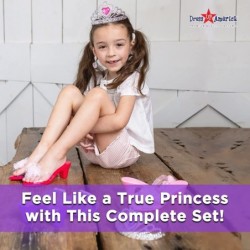 Dress-Up-America Princess Heels for Girls - Costume Jewelry Tiaras and Heels Gift Set for Toddlers - Play Shoes for Little Gi...