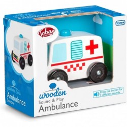 Wooden Sound and Play Ambulance Vehicle with Electronic Siren $47.17 Kids' Play Ambulances