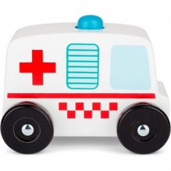 Wooden Sound and Play Ambulance Vehicle with Electronic Siren $47.17 Kids' Play Ambulances