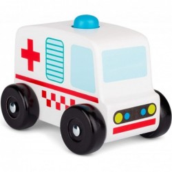 Wooden Sound and Play Ambulance Vehicle with Electronic Siren $47.17 Kids' Play Ambulances