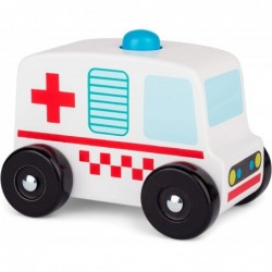 Wooden Sound and Play Ambulance Vehicle with Electronic Siren $47.17 Kids' Play Ambulances