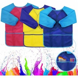 3 Pieces Kids Art Smocks Waterproof Art Apron Artist Painting Aprons for Kids Children Boy Kids Aprons for Girls Toddler Art ...