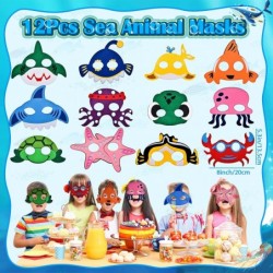 72Pcs Under the Sea Party Favors Birthday Supplies Ocean Party Favors for Kids Boys Bouncy Ball Sea Animal Mask Shark Gift Ba...