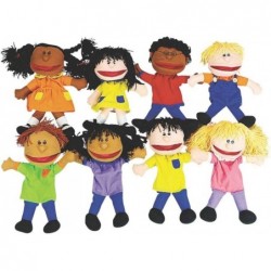 Happy Kids Hand Puppets - Multi Ethnic and Diversity Collection (Set of 8 for kids) Great for Daycare and Classrooms $78.23 H...