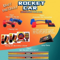 Duel Racer and Rocket 2 in 1 2 Toy Car Rocket Launcher and 2 Air Powered Car with Ramp Sticker and Finish Line.4 Air Powered ...